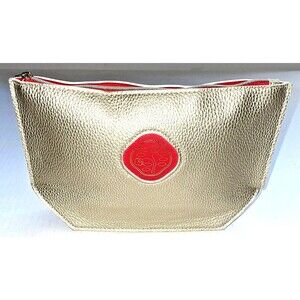 Shiseido Gold and Red Premium Makeup bag pouch cosmetic rare VTG